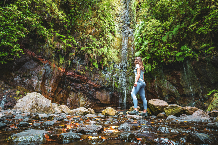 Groene watervallen op Madeira in oktober