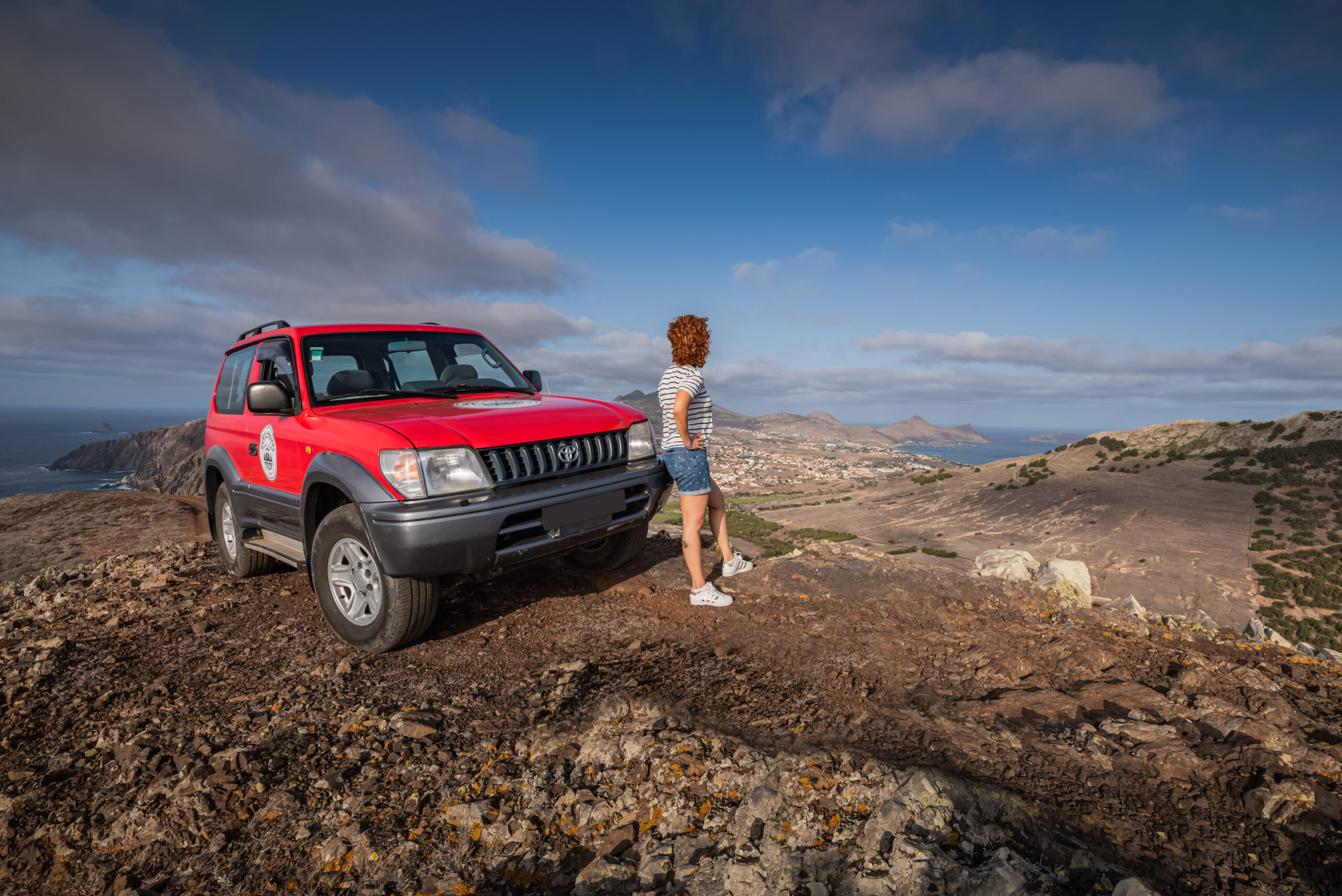 Jeep tour door het landschap van Porto Santo in november